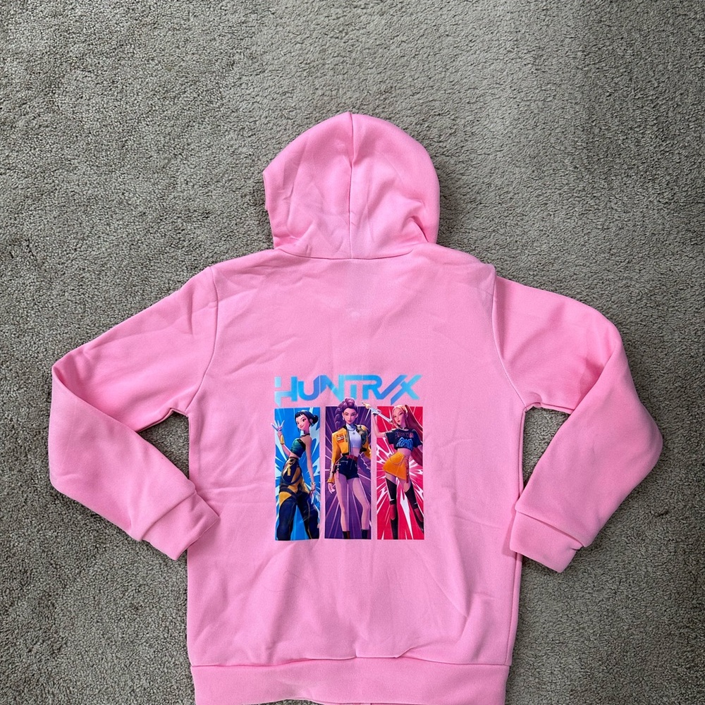 Kpop Demon Hunters Zip Hoodie Kids Sweatshirt Girl Boy Baby Jacket, Pink, 150 - Picture 4 of 5